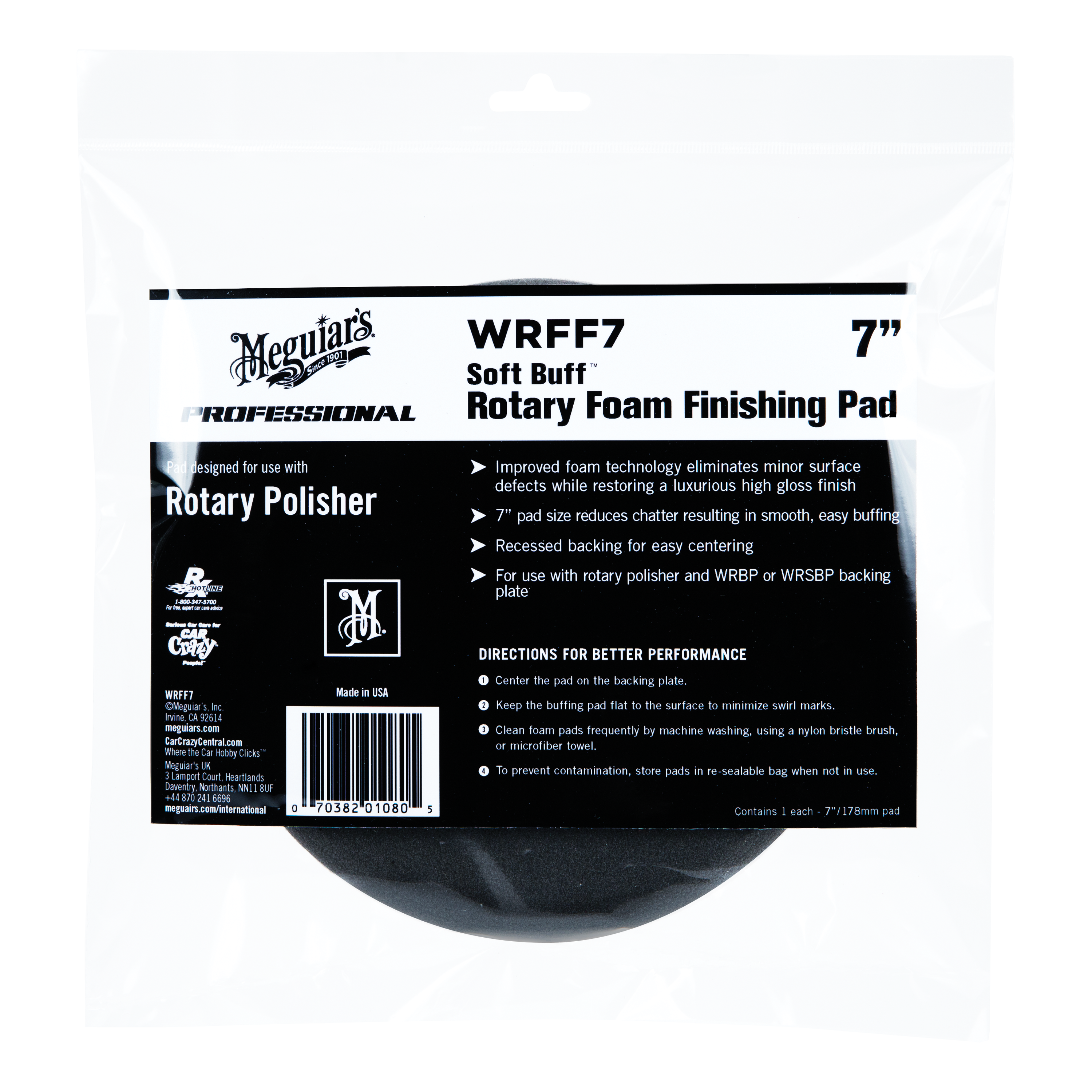 Meguiar’s® 7″ Soft Buff Rotary Foam Finishing Pad